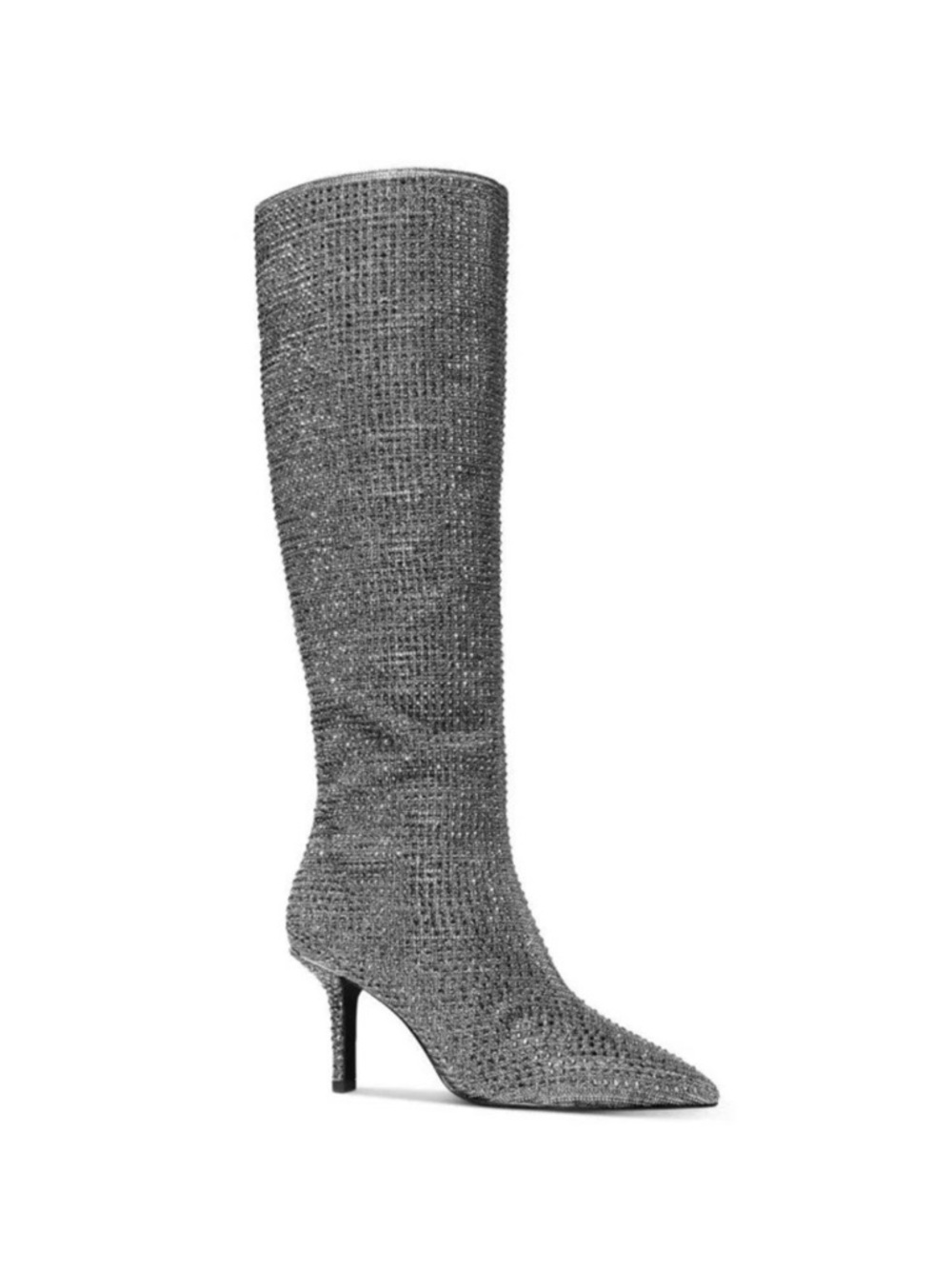 Michael Kors Silver Knee-High Pointed Toe Stiletto Boots - Picture 4 of 5
